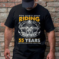 Bikergod Funny 55 Year Old Biker T-Shirt 2D - Custom Age 55th Birthday Anniversary LN250625TS5