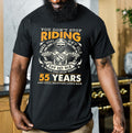Bikergod Funny 55 Year Old Biker T-Shirt 2D - Custom Age 55th Birthday Anniversary LN250625TS5