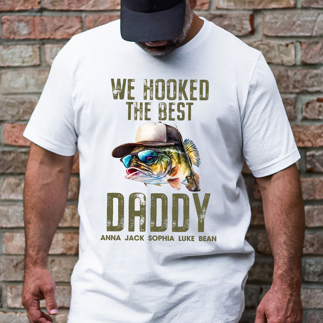 Bikergod We Hooked The Best Daddy T-Shirt 2D, Fishing Dad Shirt, Fisherman Grandpa Papa, Father's Day Gift For Dad LN260625TS7