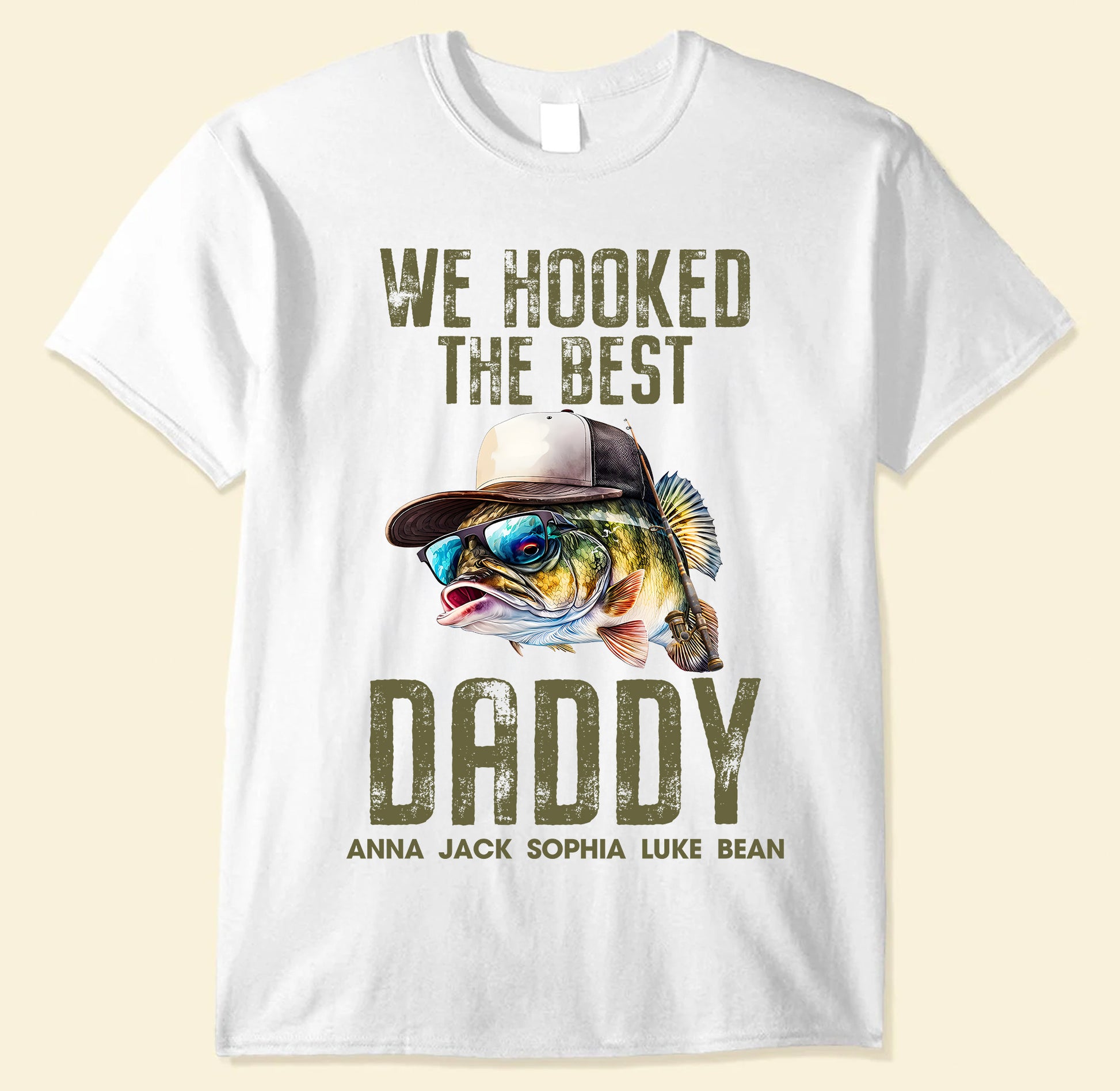 Bikergod We Hooked The Best Daddy T-Shirt 2D, Fishing Dad Shirt, Fisherman Grandpa Papa, Father's Day Gift For Dad LN260625TS7