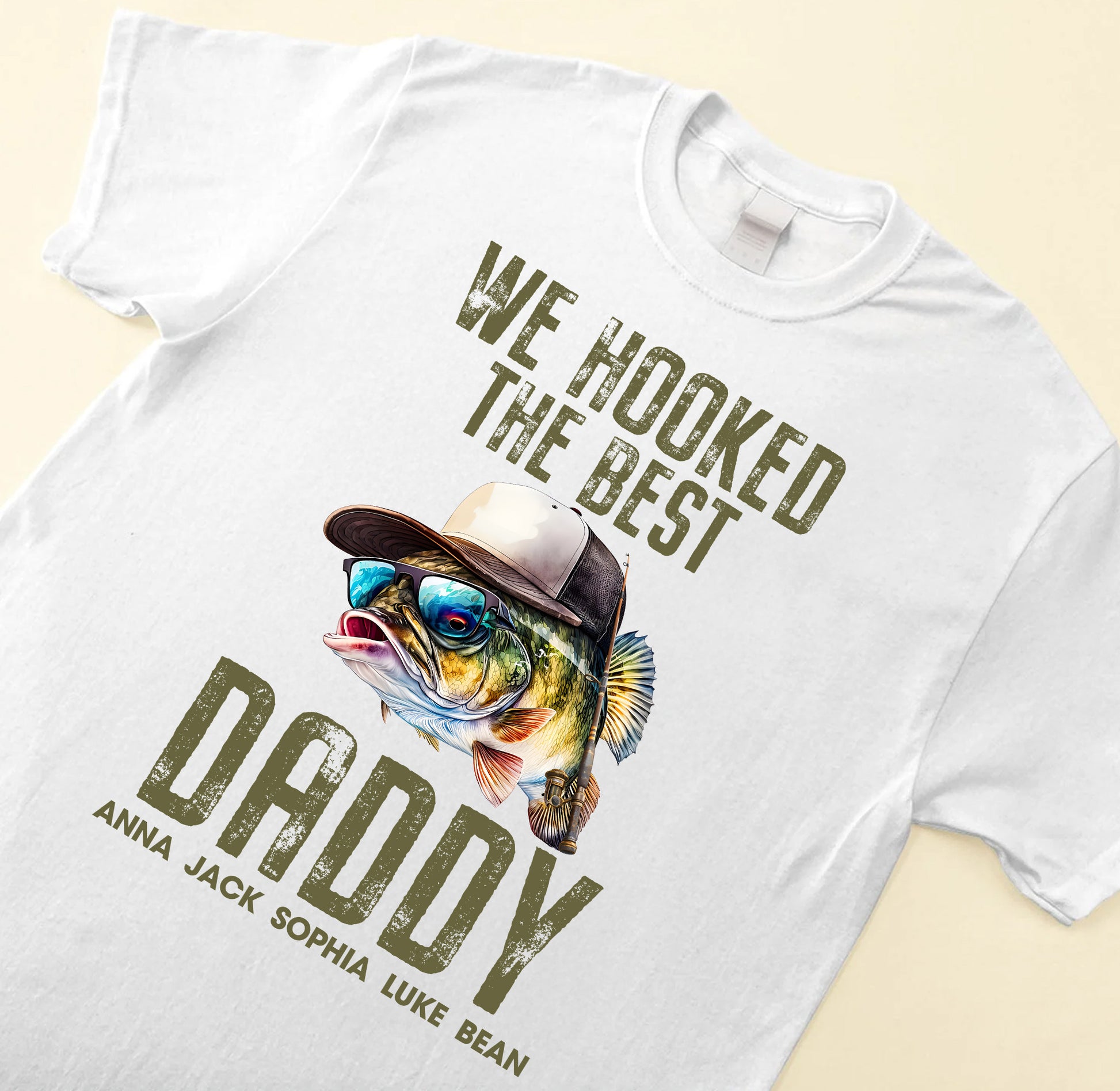 Bikergod We Hooked The Best Daddy T-Shirt 2D, Fishing Dad Shirt, Fisherman Grandpa Papa, Father's Day Gift For Dad LN260625TS7