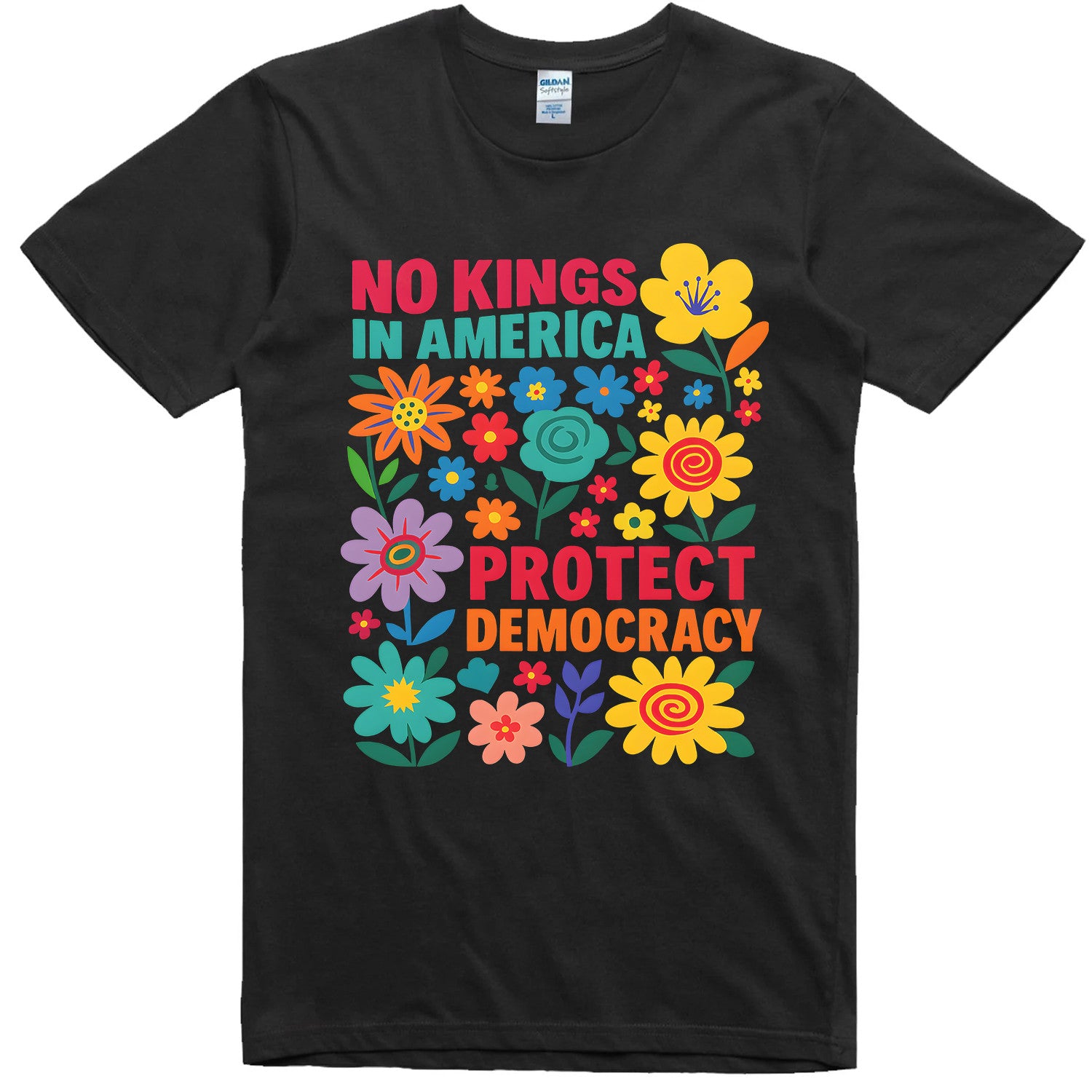 Bikergod No Kings Since 1776 Vintage T-Shirt 2D, For 4th of July USA Shirt, Floral Patriotic For Women Men LN270625TS9