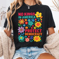 Bikergod No Kings Since 1776 Vintage T-Shirt 2D, For 4th of July USA Shirt, Floral Patriotic For Women Men LN270625TS9