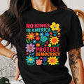 Bikergod No Kings Since 1776 Vintage T-Shirt 2D, For 4th of July USA Shirt, Floral Patriotic For Women Men LN270625TS9