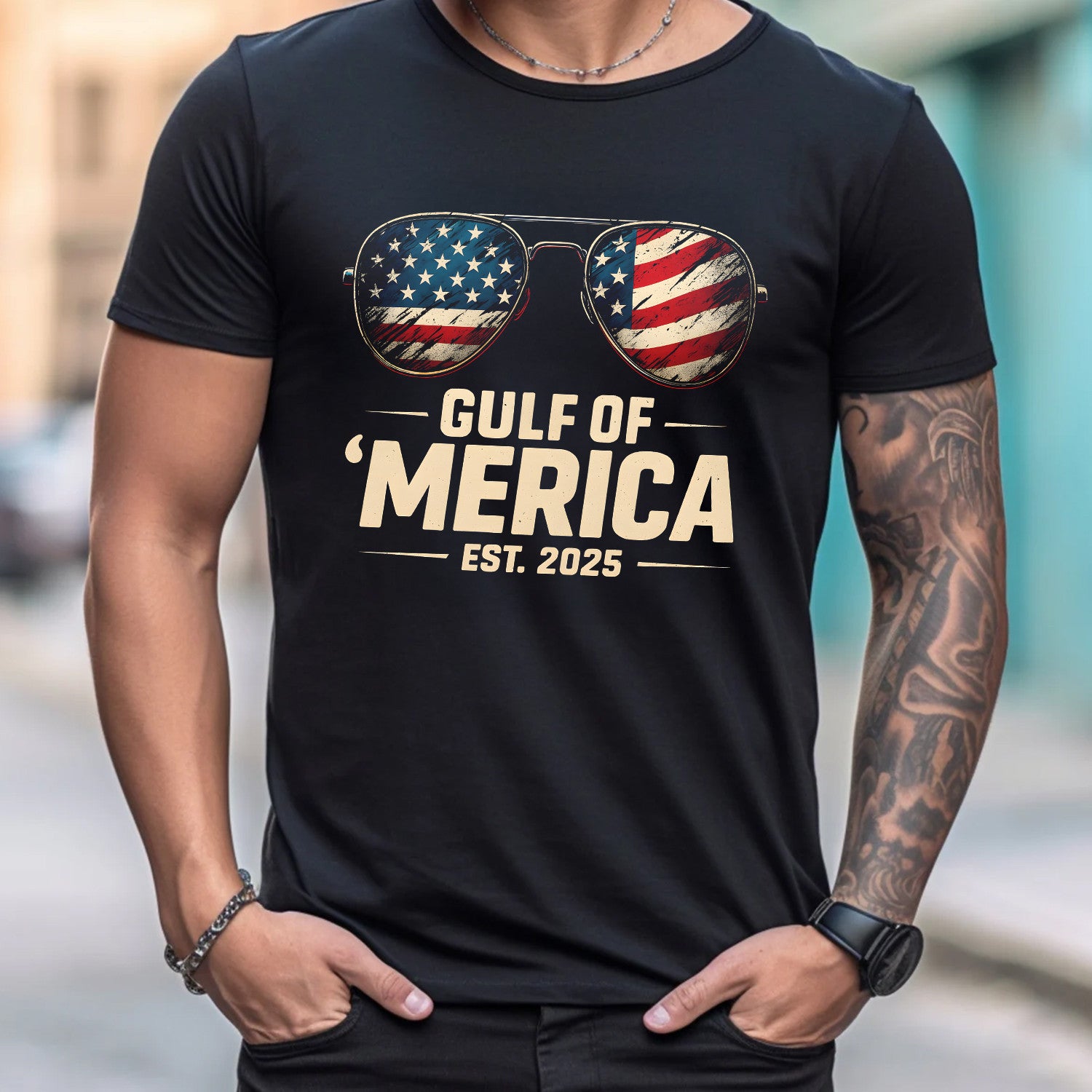 Bikergod Gulf Of Merica T-Shirt 2D, 4th of July USA Shirt, Gift For Women Men LN280625TS11