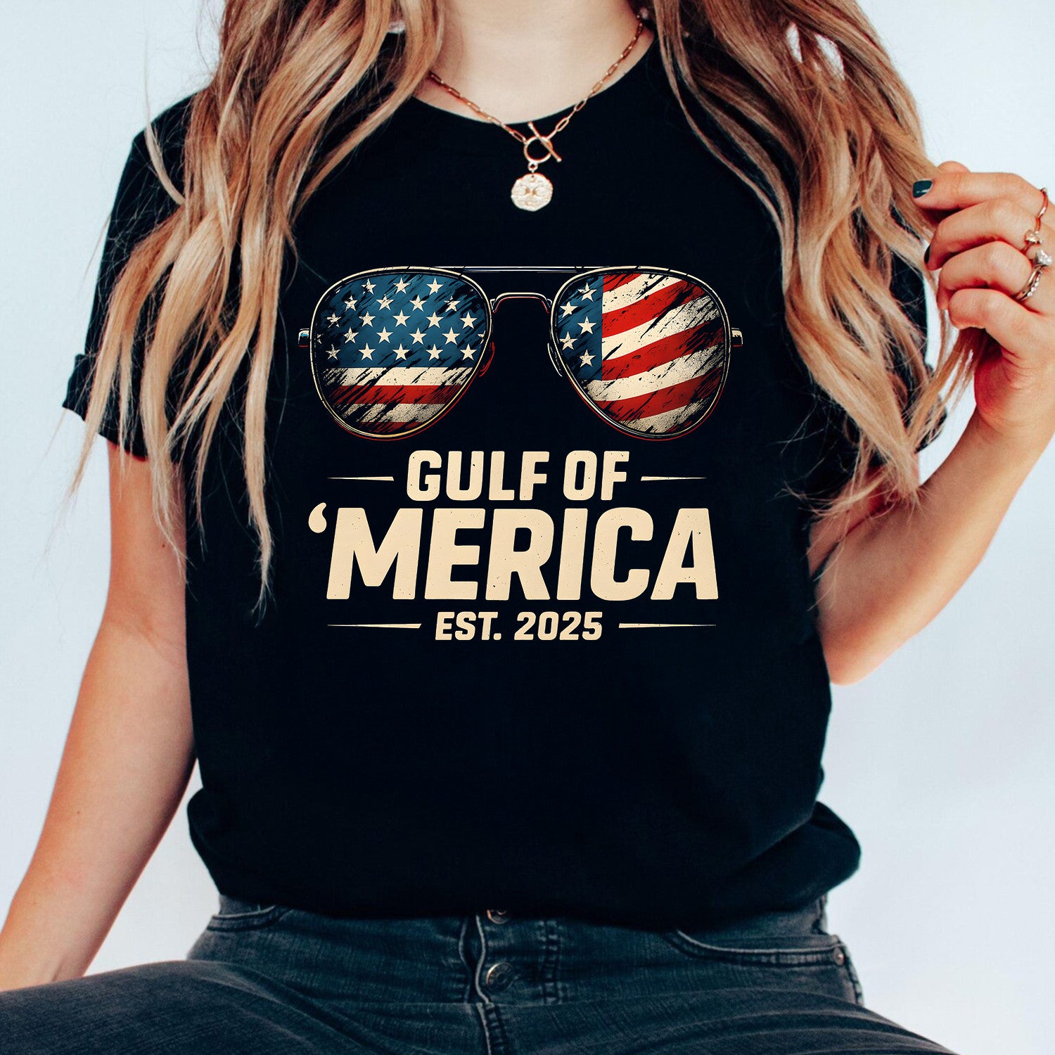 Bikergod Gulf Of Merica T-Shirt 2D, 4th of July USA Shirt, Gift For Women Men LN280625TS11
