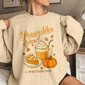 Bikergod Pumpkin Spice Sweatshirt 2D Sizes S - 5XL - Pumpkin Fall Season - Pumpkin Spice Latte Sweatshirt - Pumpkin Sweat - Pumpkin Sweatshirt LN300625SW01