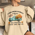 Bikergod Farm Fresh Market Sweatshirt 2D Sizes S - 5XL - Autumn Leaves, Fall Sweatshirt, Fall Shirt, Thanksgiving Tee LN300625SW03
