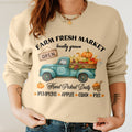 Bikergod Farm Fresh Market Sweatshirt 2D Sizes S - 5XL - Autumn Leaves, Fall Sweatshirt, Fall Shirt, Thanksgiving Tee LN300625SW03