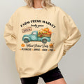 Bikergod Farm Fresh Market Sweatshirt 2D Sizes S - 5XL - Autumn Leaves, Fall Sweatshirt, Fall Shirt, Thanksgiving Tee LN300625SW03