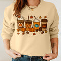 Bikergod Fall Coffee Sweatshirt 2D Sizes S - 5XL - Pumpkin Spice Latte Sweater, Autumn Pullover, Cozy Jumper, Halloween Shirt Gift for Coffee Lover, Spooky Season Tee LN010725SW08