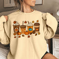 Bikergod Fall Coffee Sweatshirt 2D Sizes S - 5XL - Pumpkin Spice Latte Sweater, Autumn Pullover, Cozy Jumper, Halloween Shirt Gift for Coffee Lover, Spooky Season Tee LN010725SW08