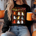 Bikergod Cat Fall Sweatshirt 2D Sizes S - 5XL - Cat Autumn Lover - Autumn Fall Season Sweatshirt - Pet Autumn Sweatshirt - Fall Season Tee LN020725SW10