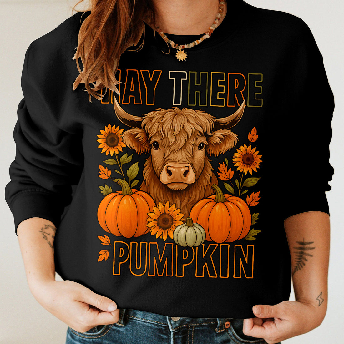 Bikergod Highland Cow Sweatshirt 2D Sizes S - 5XL - Fall Cow Sweatshirt, Farm Animal Autumn Shirt, Holiday Sweatshirt, Crewneck Sweatshirt, Cute Cow Shirt, Cow Gift LN030725SW12