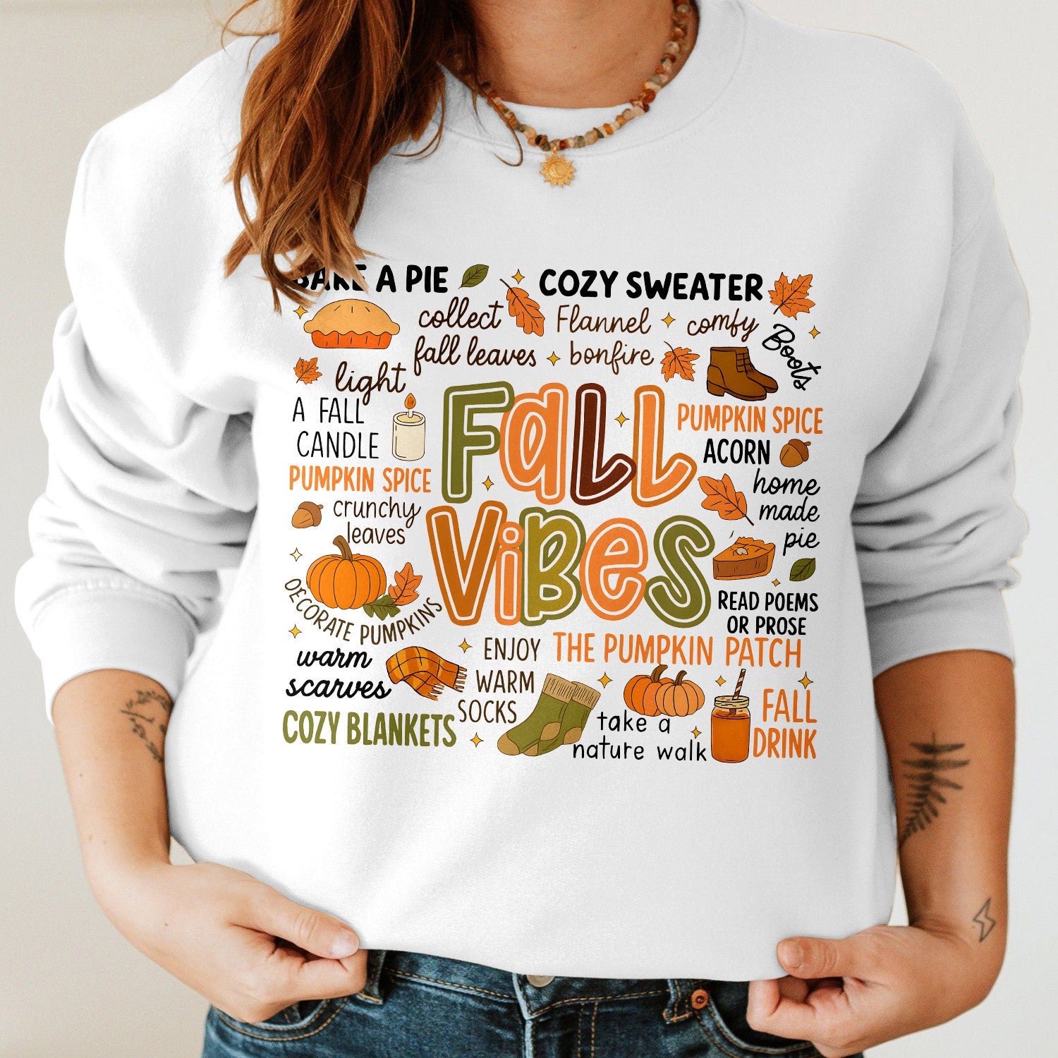 Bikergod Fall Vibes Sweatshirt 2D Sizes S - 5XL - Halloween Sweatshirt, Fall Sweatshirt, Fall Leopard Sweatshirt, Fall Time Sweatshirt, Cute Thanksgiving Sweatshirt LN030725SW13