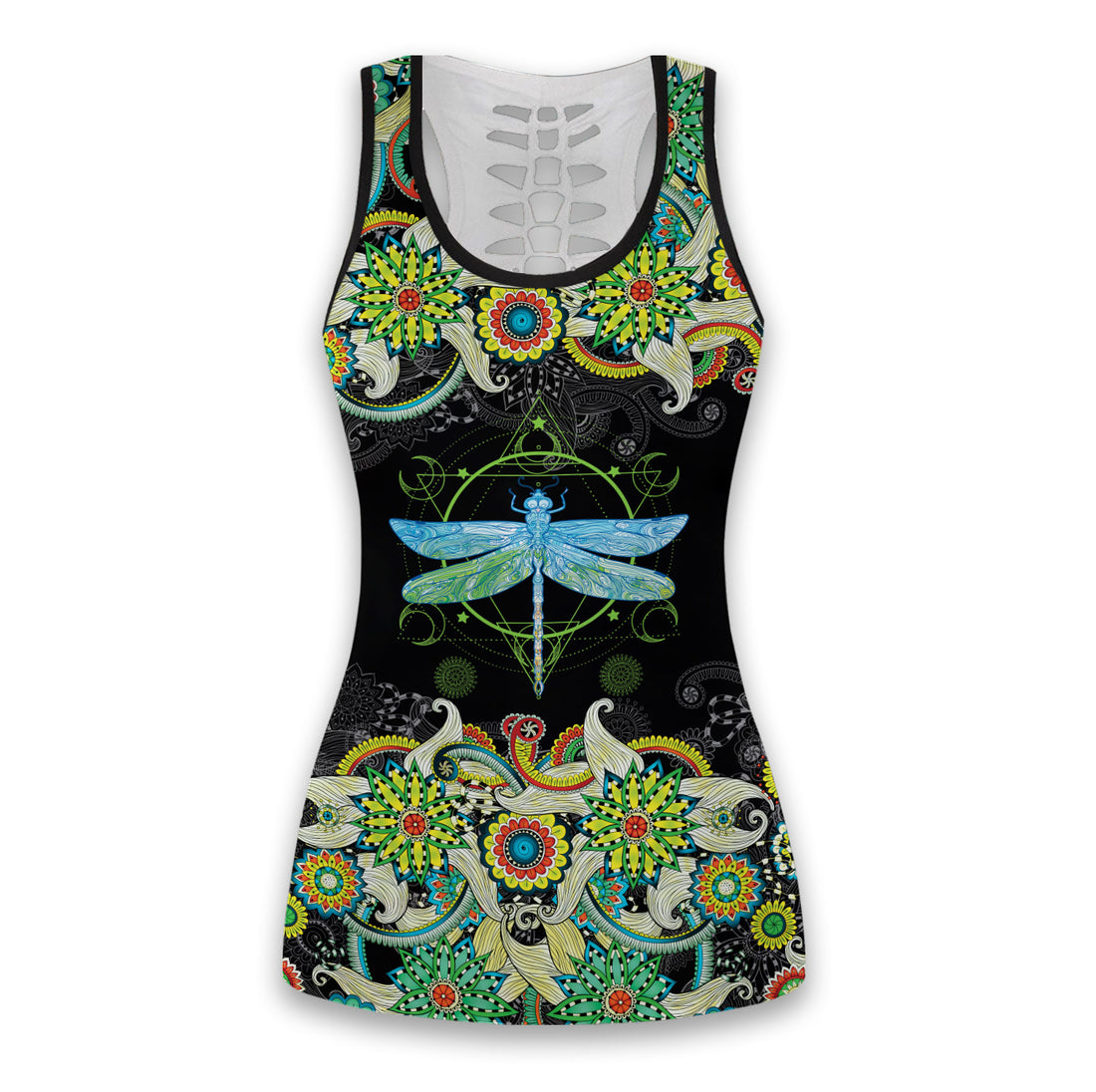 Bikergod Dragonfly Hollow Tanktop Legging Set Design 3D Full Printed Sizes S - 4XL - Gift For Women And Girls - Birthday Gifts TLDH02
