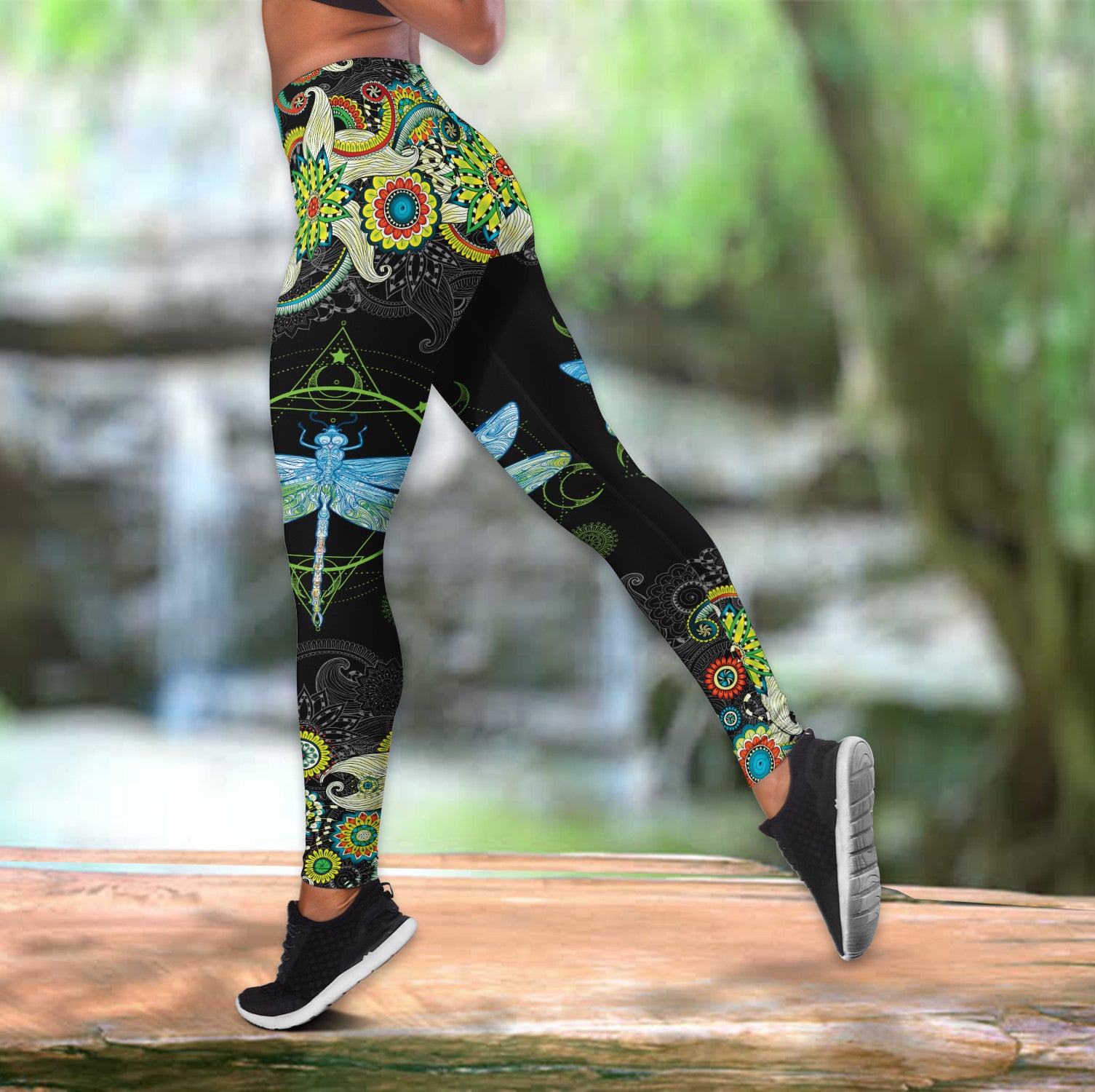 Bikergod Dragonfly Hollow Tanktop Legging Set Design 3D Full Printed Sizes S - 4XL - Gift For Women And Girls - Birthday Gifts TLDH02