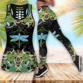 Bikergod Dragonfly Hollow Tanktop Legging Set Design 3D Full Printed Sizes S - 4XL - Gift For Women And Girls - Birthday Gifts TLDH02