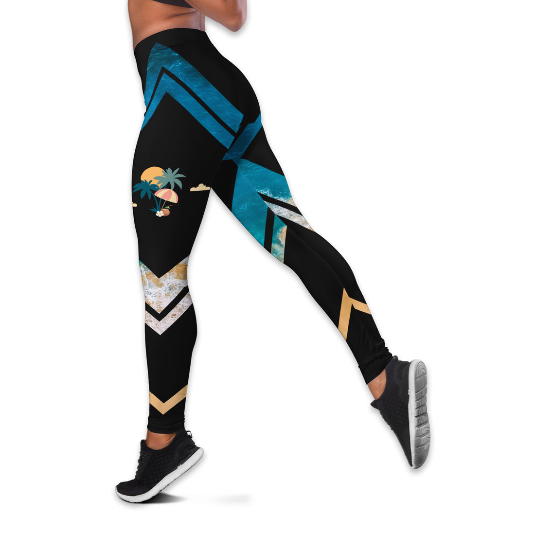 Bikergod Just Born With The Beach Hollow Tanktop Legging Set Design 3D Full Printed Sizes S - 4XL - Gift For Women And Girls - Birthday Gifts - Beach Lovers TLDH03
