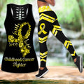 Bikergod Childhood Cancer Hollow Tanktop Legging Set Design 3D Full Printed Sizes S - 4XL - Gift For Childhood Cancer Warrior - Birthday Gifts TLDH04