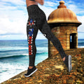 Bikergod Puerto Rico Flag Hollow Tank Top & Leggings S-4XL – Gift For Women Boricuas TLDH12