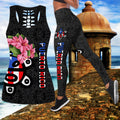 Bikergod Puerto Rico Flag Hollow Tank Top & Leggings S-4XL – Gift For Women Boricuas TLDH12