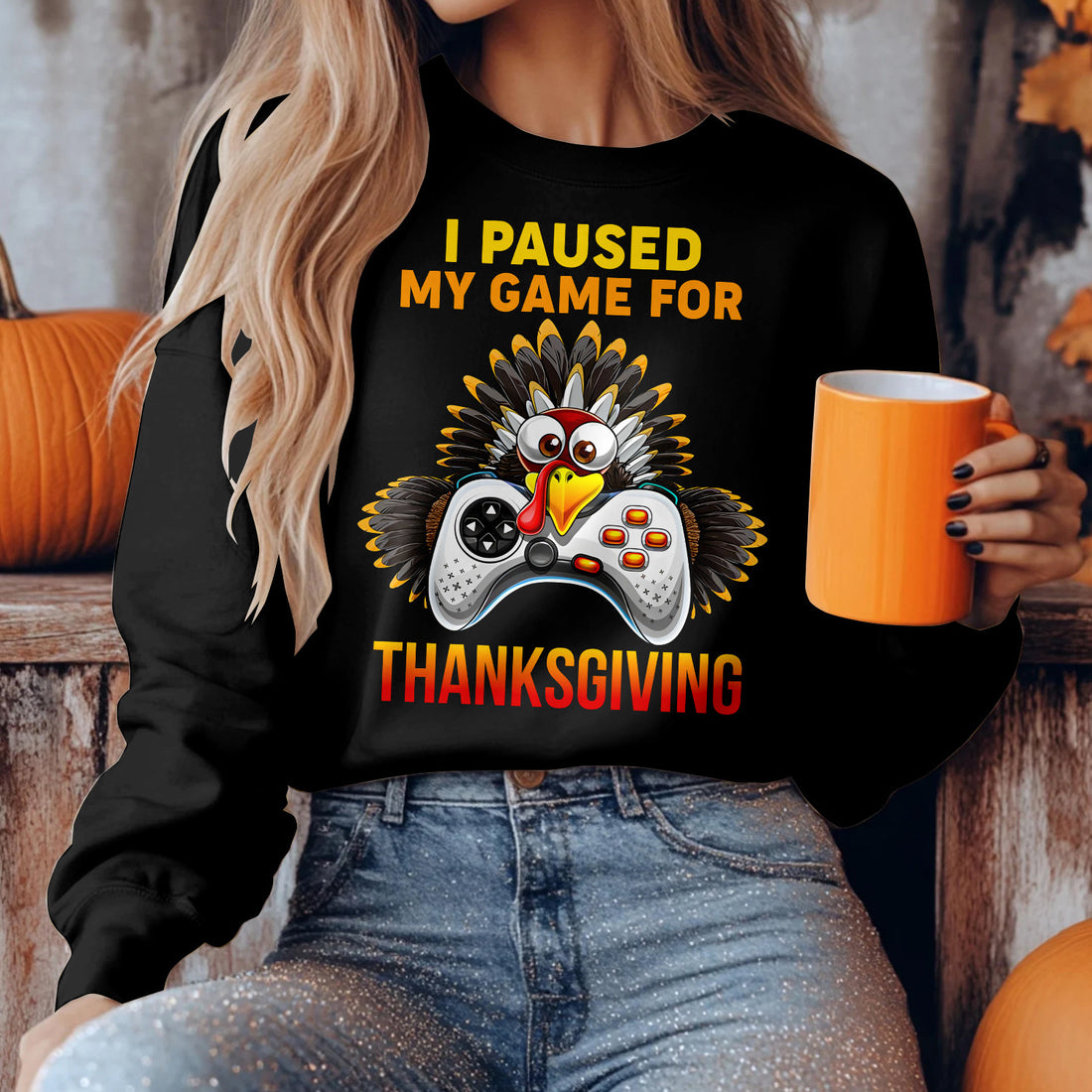 Bikergod I Paused My Game Sweatshirt 2D Sizes S - 5XL - Thanksgiving Festival- Autumn Fall Season Sweatshirt - Autumn Sweatshirt - Halloween Gamer Sweatshirt LN070725SW17