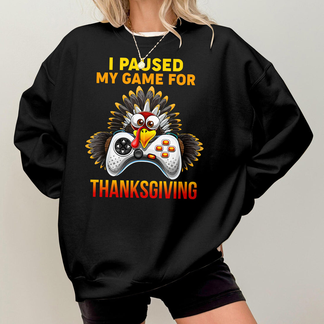 Bikergod I Paused My Game Sweatshirt 2D Sizes S - 5XL - Thanksgiving Festival- Autumn Fall Season Sweatshirt - Autumn Sweatshirt - Halloween Gamer Sweatshirt LN070725SW17