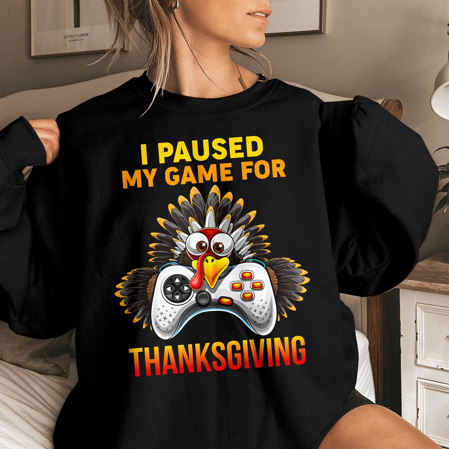 Bikergod I Paused My Game Sweatshirt 2D Sizes S - 5XL - Thanksgiving Festival- Autumn Fall Season Sweatshirt - Autumn Sweatshirt - Halloween Gamer Sweatshirt LN070725SW17