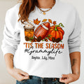 Bikergod Granny Life Fall Custom Name Sweatshirt 2D Sizes S - 5XL Funny Autumn Sweater, Spooky Shirt, Happy Halloween Shirt, Halloween Sweatshirt Gift for Nana Mimi Gigi Pumpkin Season LN070725SW20