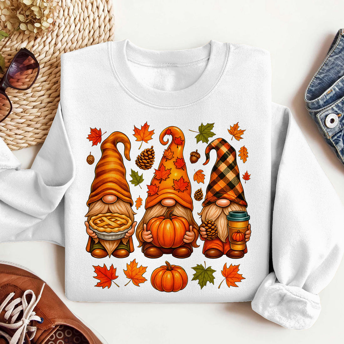 Bikergod Fall Gnomes Graphic 2D Sizes S - 5XL - DH042025T93