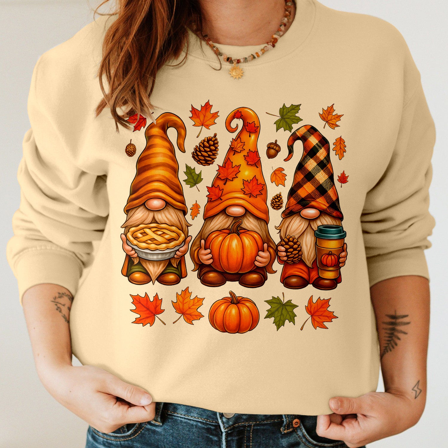 Bikergod Fall Gnomes Graphic 2D Sizes S - 5XL - DH042025T93