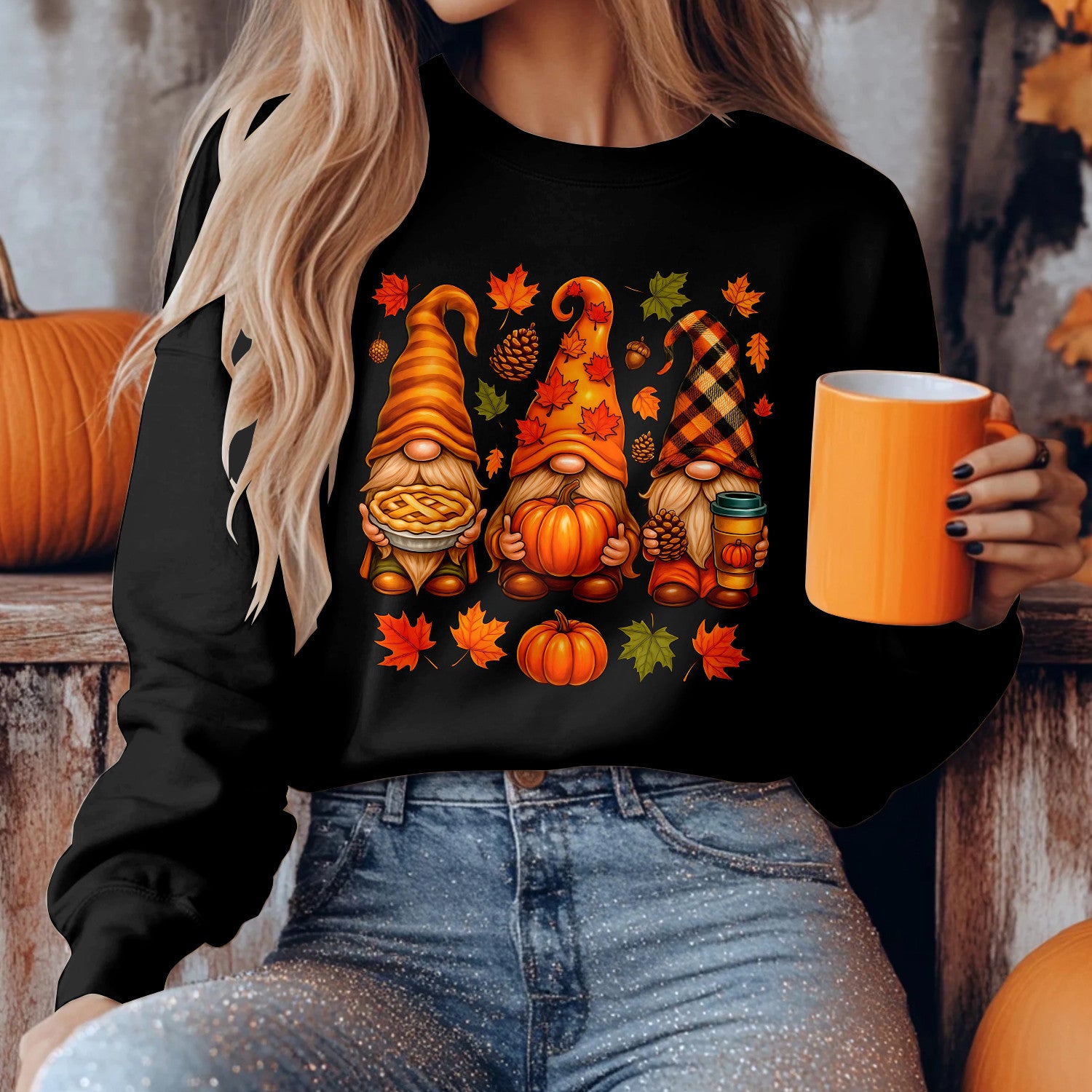 Bikergod Fall Gnomes Graphic 2D Sizes S - 5XL - DH042025T93