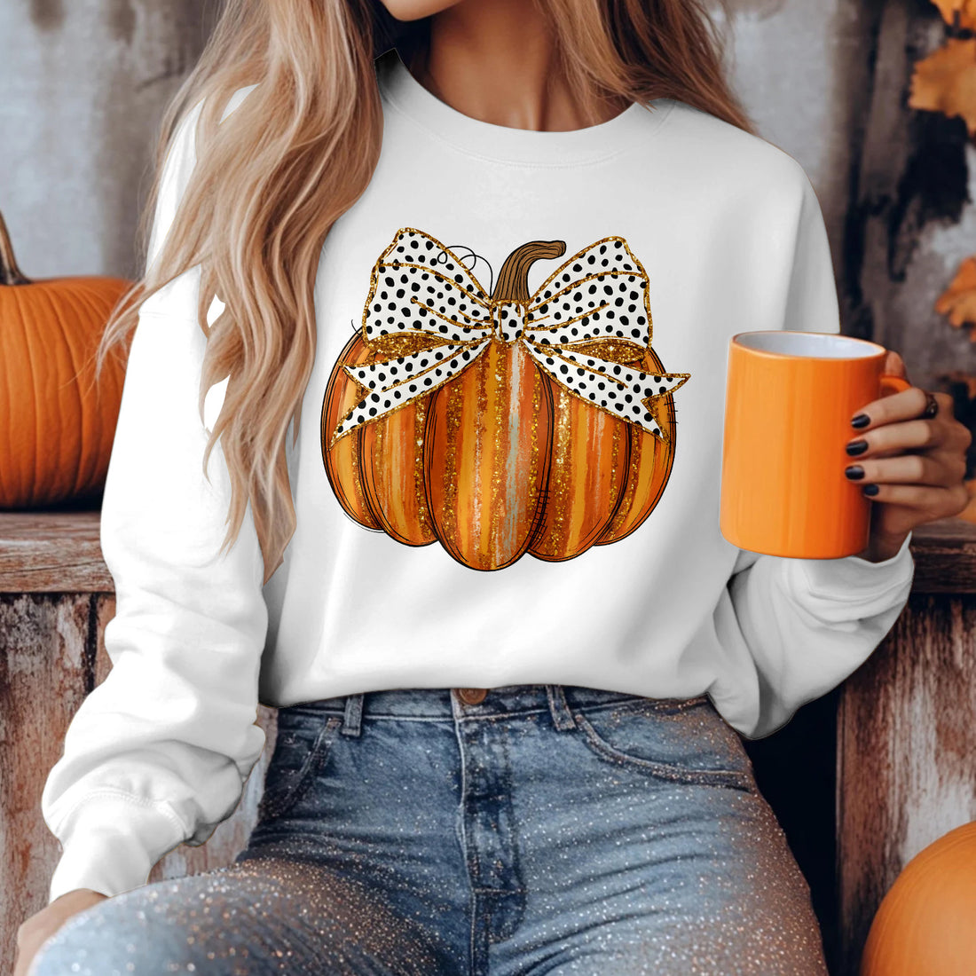 Bikergod Pumpkin With A Bow Design 2D Sizes S - 5XL - DH042025T96