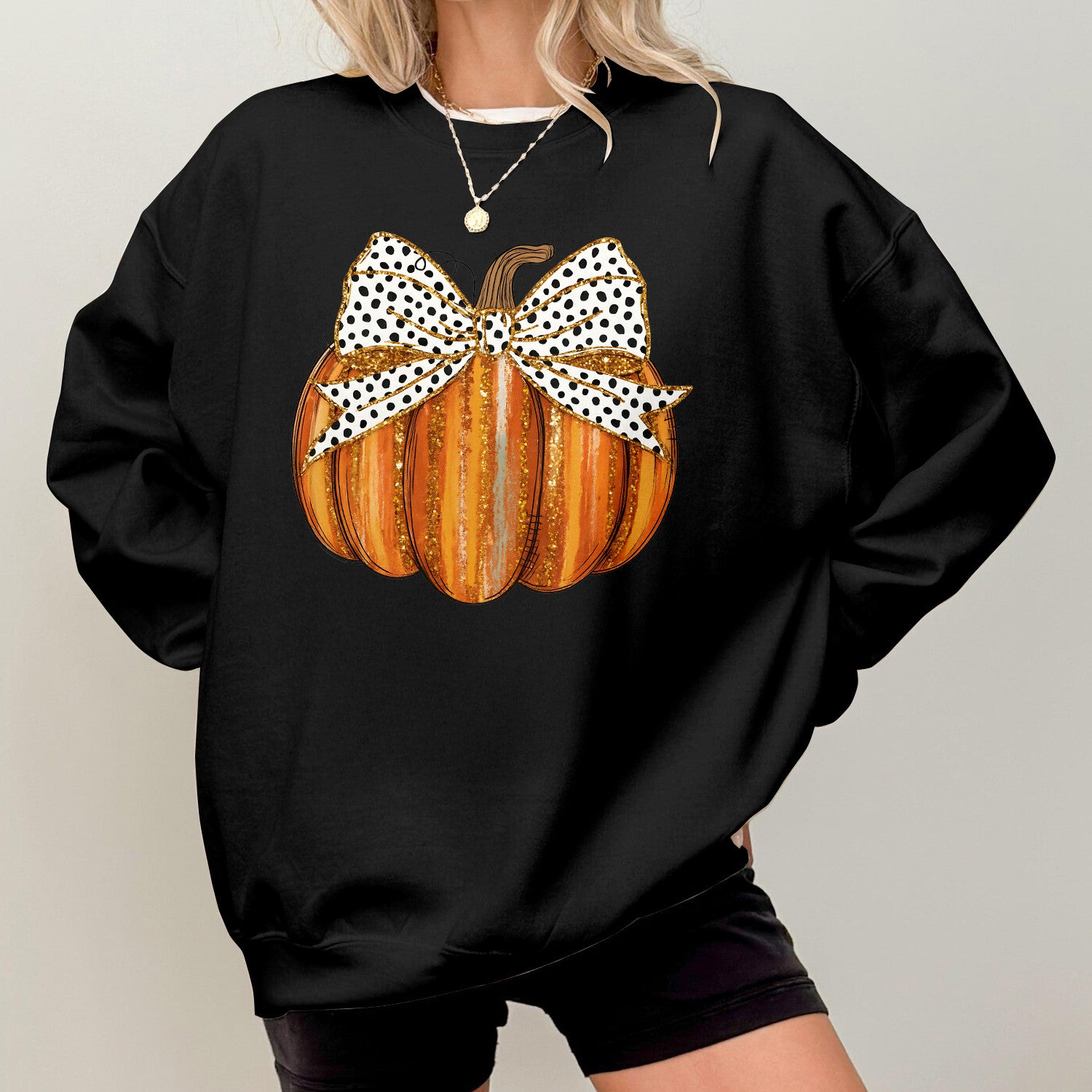 Bikergod Pumpkin With A Bow Design 2D Sizes S - 5XL - DH042025T96