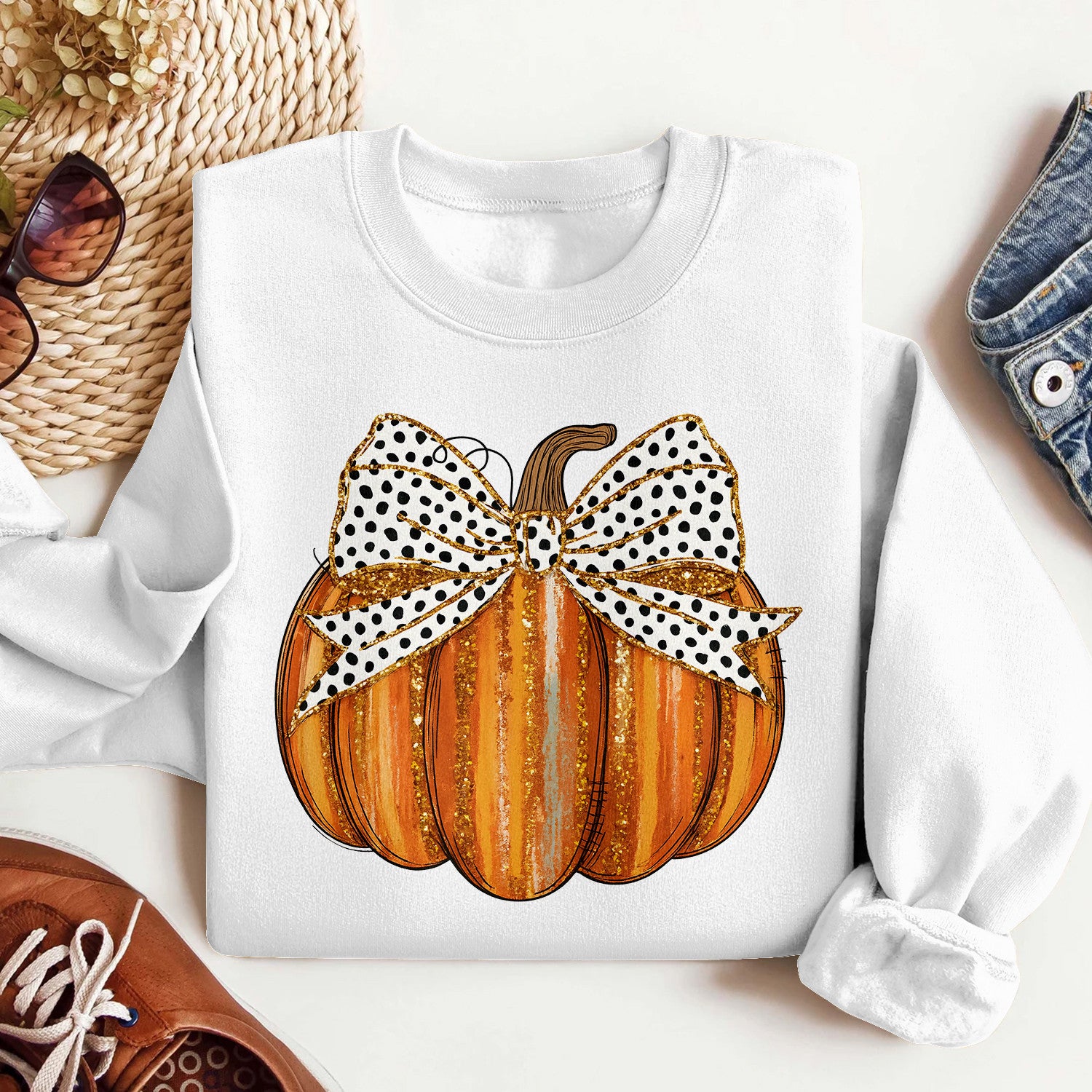 Bikergod Pumpkin With A Bow Design 2D Sizes S - 5XL - DH042025T96