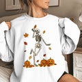 Bikergod Dancing Skeleton With Pumpkins And Fall Leaves Design 2D Sizes S - 5XL - DH042025T97