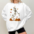 Bikergod Dancing Skeleton With Pumpkins And Fall Leaves Design 2D Sizes S - 5XL - DH042025T97