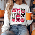 Bikergod Pink Pumpkins With Bows Graphic Sweatshirt 2D Sizes S - 5XL - DH042025T94