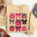 Bikergod Pink Pumpkins With Bows Graphic Sweatshirt 2D Sizes S - 5XL - DH042025T94
