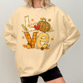Bikergod Leopard Pumpkin LOVE Fall Graphic Sweatshirt 2D Sizes S - 5XL - DH042025T95