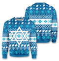 Bikergod Star Of David Christmas Ugly Sweater Design 3D Full Printed Sizes S - 5XL - Jewish Star Ugly Sweater- Christmas Jewish Sweater 3D TLDH46