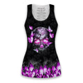 Bikergod Butterfly Gothic Skull Hollow Tanktop Legging Set Design 3D Full Printed TLDH14