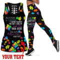 Bikergod I'm Proud To Be Autism Mom Hollow Tanktop Legging Set Design 3D Full Printed TLDH16