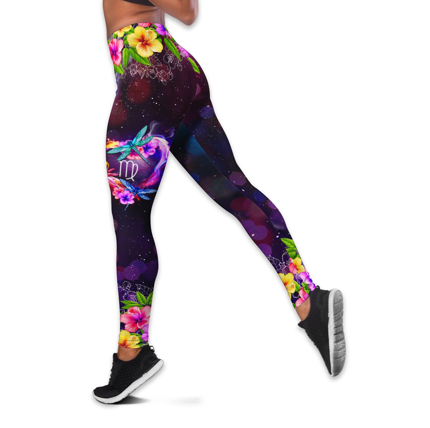 Bikergod Virgo Dragonfly Custom Zodiac Hollow Tanktop Legging Set Design 3D Full Printed TLDH23