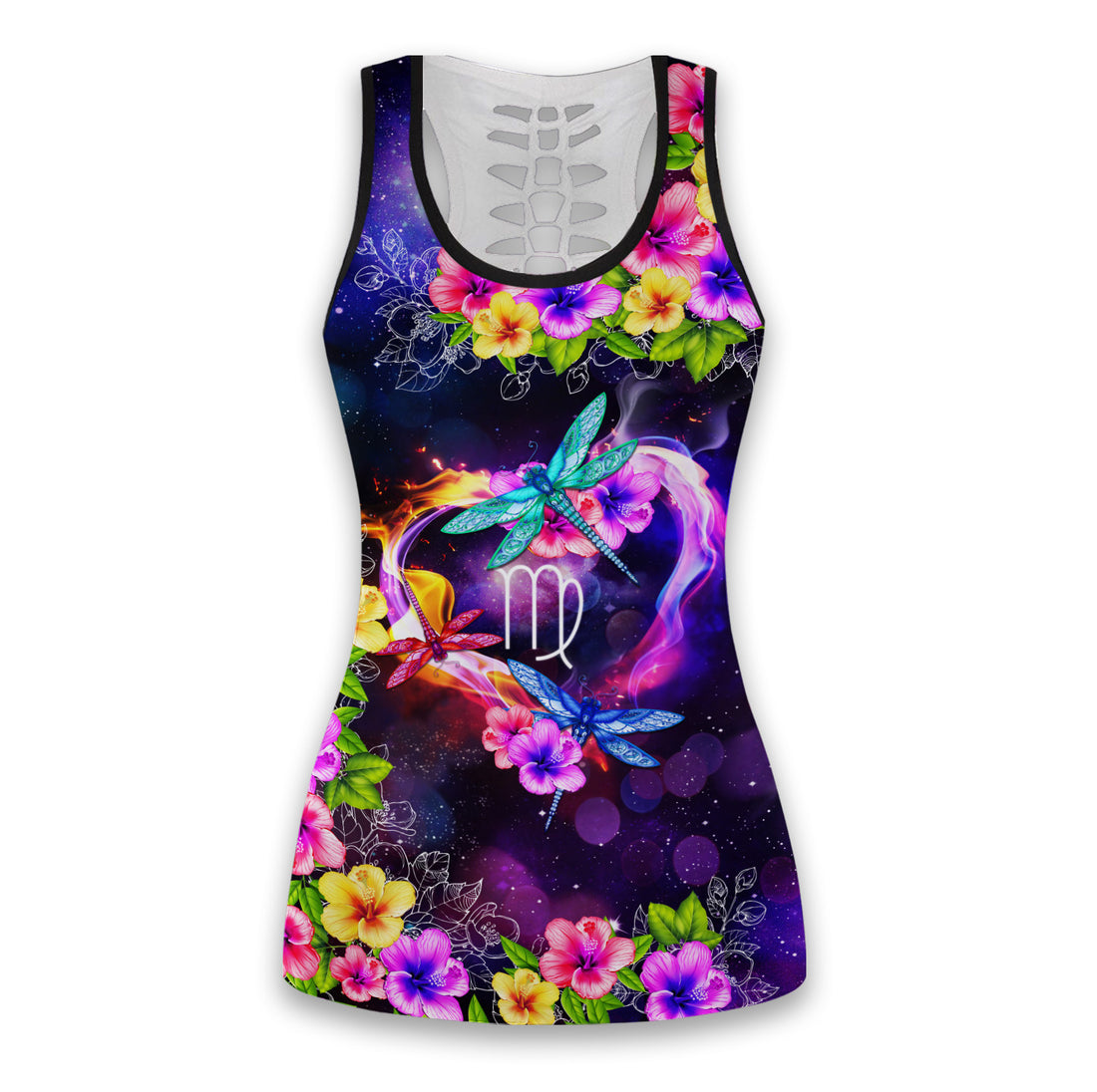 Bikergod Virgo Dragonfly Custom Zodiac Hollow Tanktop Legging Set Design 3D Full Printed TLDH23