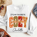 Bikergod It's My Favorite Cozy Season Custom Name Sweatshirt 2D Sizes S - 5XL Funny Pumpkin Girl Sweater, Spooky Shirt, Happy Halloween Shirt, Halloween Sweatshirt Gift for Women Pumpkin Season LN100725SW23