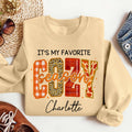 Bikergod It's My Favorite Cozy Season Custom Name Sweatshirt 2D Sizes S - 5XL Funny Pumpkin Girl Sweater, Spooky Shirt, Happy Halloween Shirt, Halloween Sweatshirt Gift for Women Pumpkin Season LN100725SW23