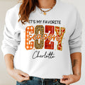 Bikergod It's My Favorite Cozy Season Custom Name Sweatshirt 2D Sizes S - 5XL Funny Pumpkin Girl Sweater, Spooky Shirt, Happy Halloween Shirt, Halloween Sweatshirt Gift for Women Pumpkin Season LN100725SW23