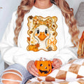 Bikergod Halloween Duck Sweatshirt 2D Sizes S - 5XL Funny Halloween Goose, Girly Pumpkin Sweater, Duck Fall Sweatshirt, Boho Halloween Top, Goose Pumpkin Jumper LN100725SW26